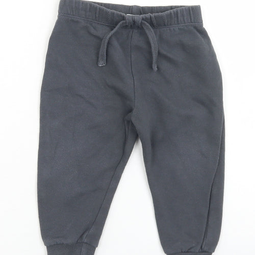 F&F Girls Grey  Cotton Jogger Trousers Size 12-18 Months
