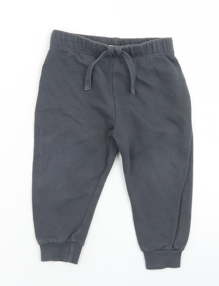 F&F Girls Grey  Cotton Jogger Trousers Size 12-18 Months