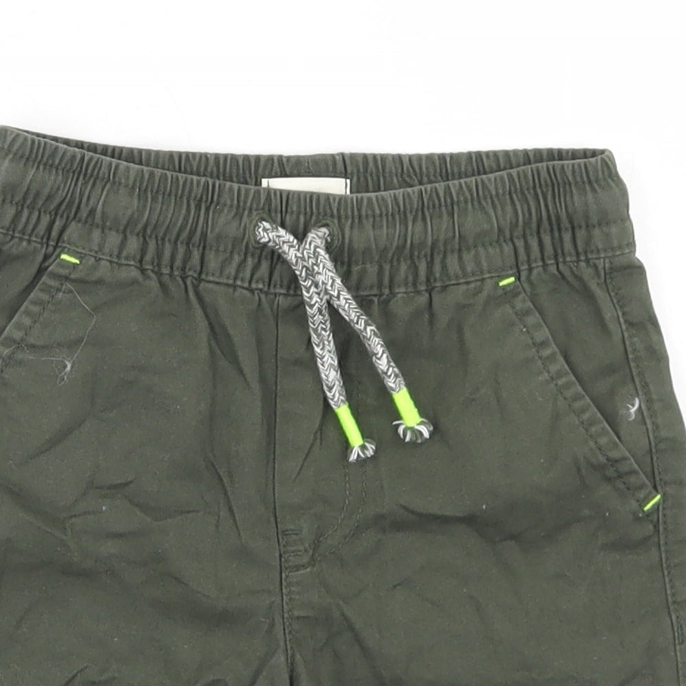 F&F Boys Green  Cotton Bermuda Shorts Size 2-3 Years  Regular Drawstring