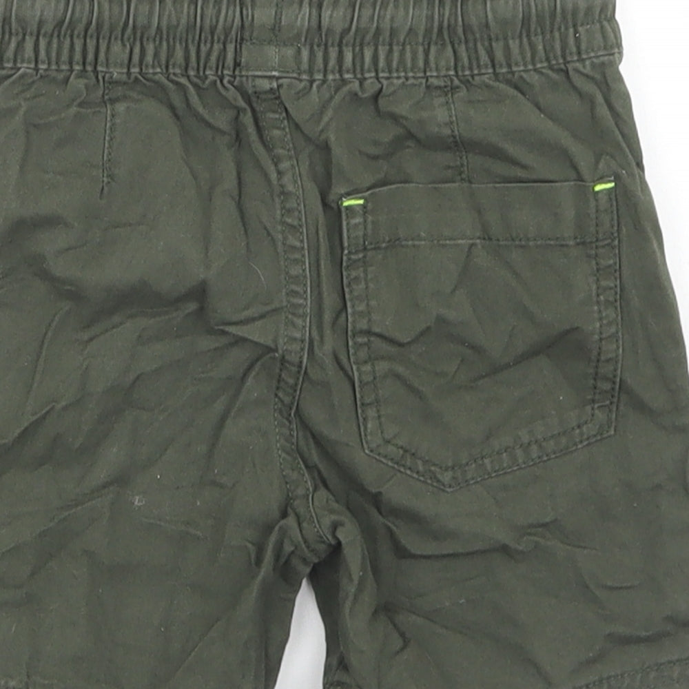 F&F Boys Green  Cotton Bermuda Shorts Size 2-3 Years  Regular Drawstring