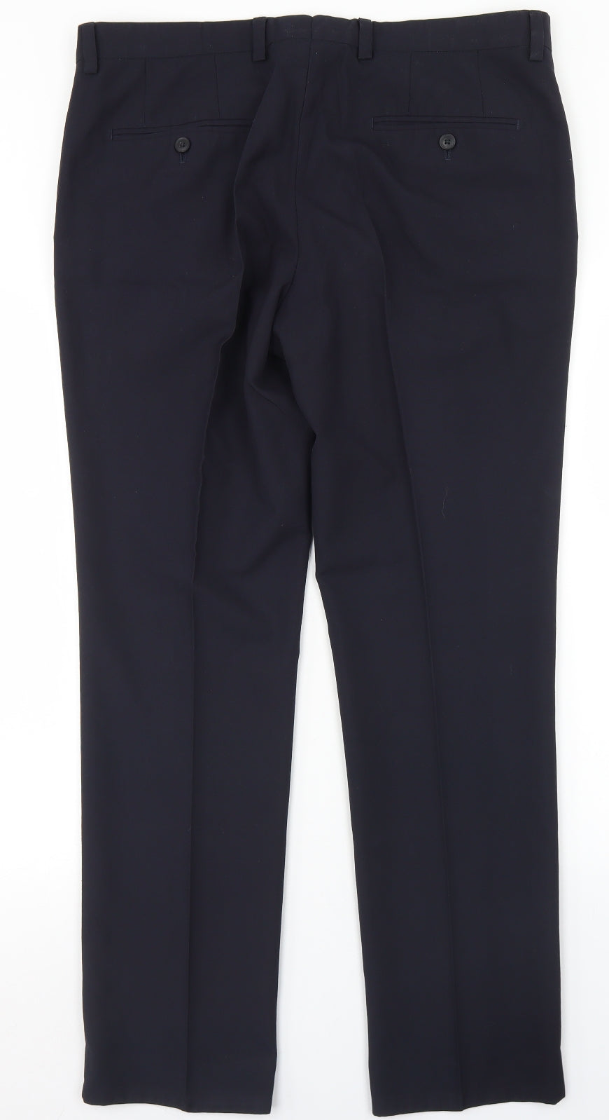 NEXT Mens Blue  Polyester Dress Pants Trousers Size 36 in L31 in Regular Button