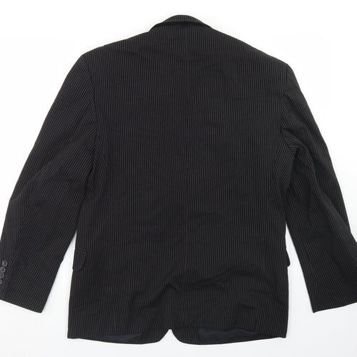 Willson Mens Black Striped Polyester Jacket Blazer Size 38