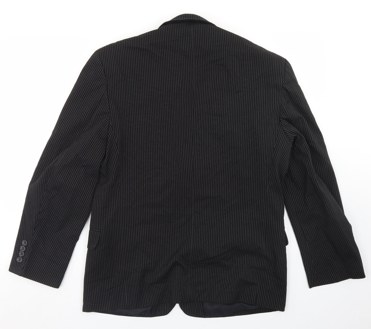 Willson Mens Black Striped Polyester Jacket Blazer Size 38
