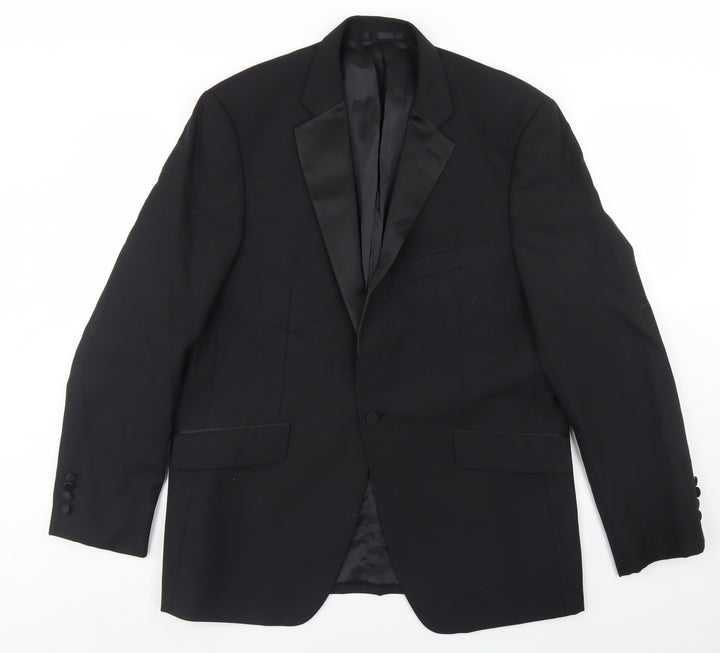 Daniel Graham Mens Black  Polyester Jacket Blazer Size 42