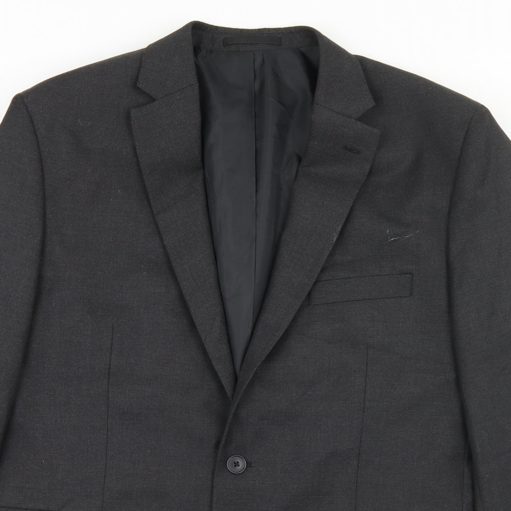 Moss Bros Mens Grey  Polyester Jacket Blazer Size 46