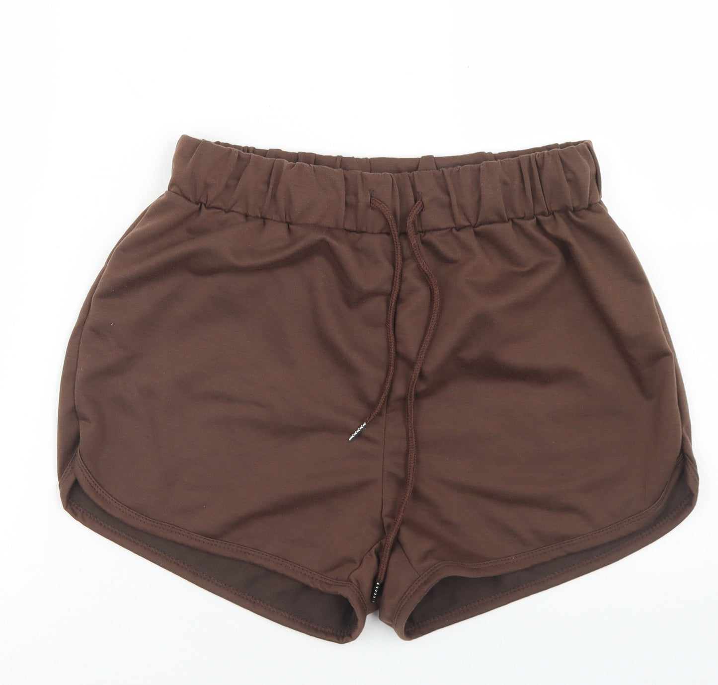 SheIn Womens Brown  Polyester Sweat Shorts Size M L3 in Regular Drawstring