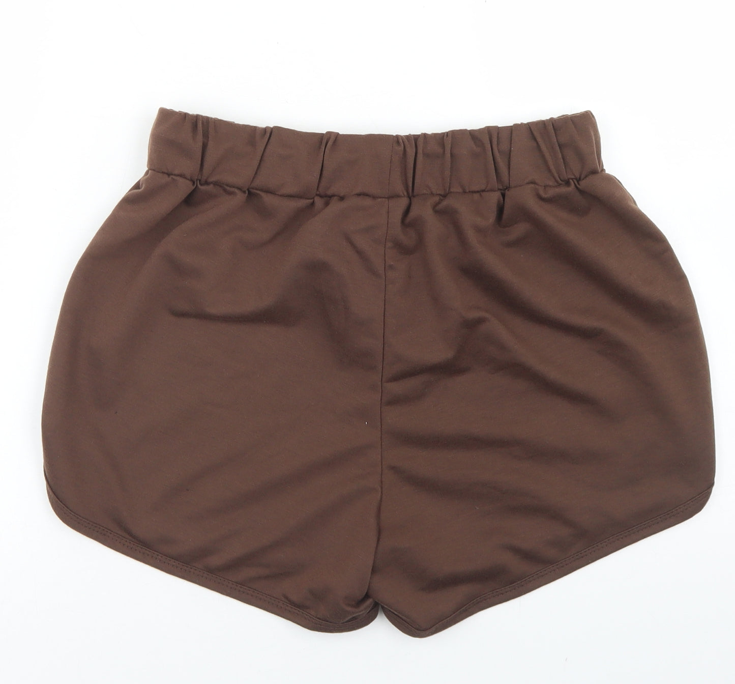 SheIn Womens Brown  Polyester Sweat Shorts Size M L3 in Regular Drawstring