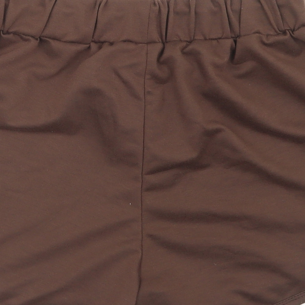 SheIn Womens Brown  Polyester Sweat Shorts Size M L3 in Regular Drawstring