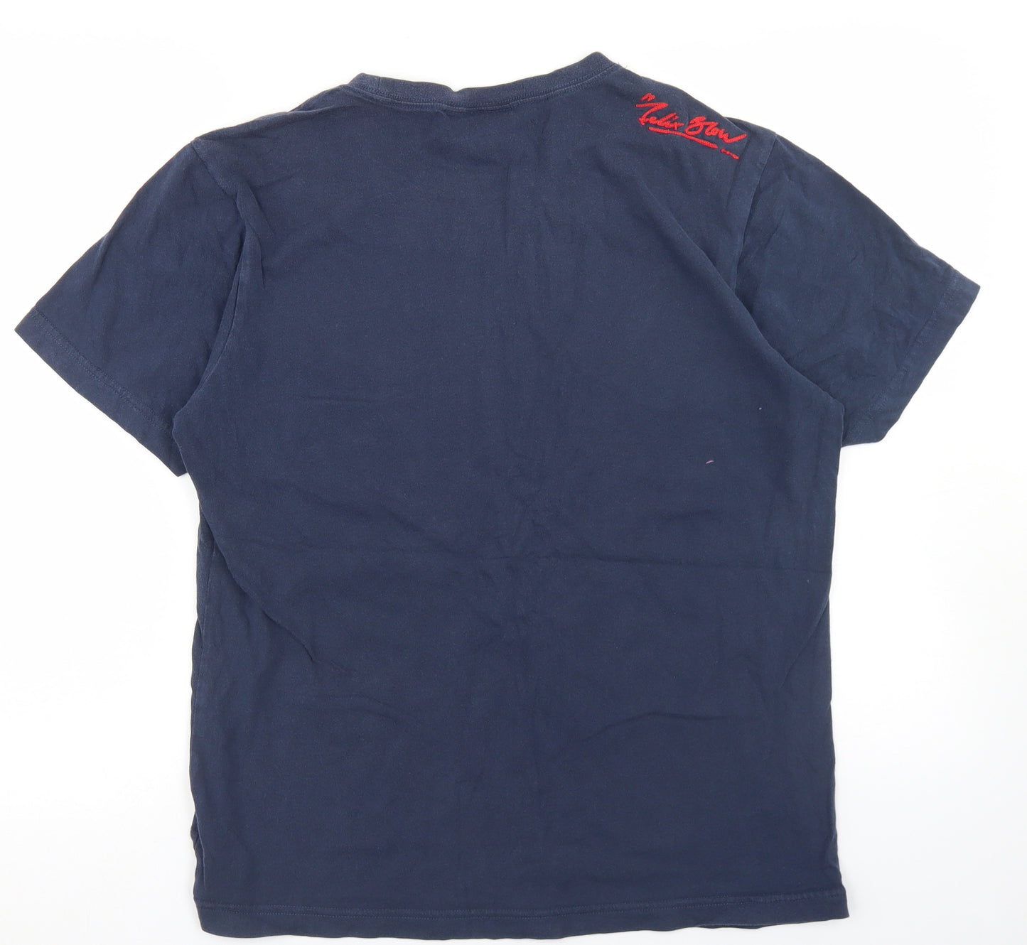 Blow Mens Blue  Cotton  T-Shirt Size M Crew Neck  - slogan