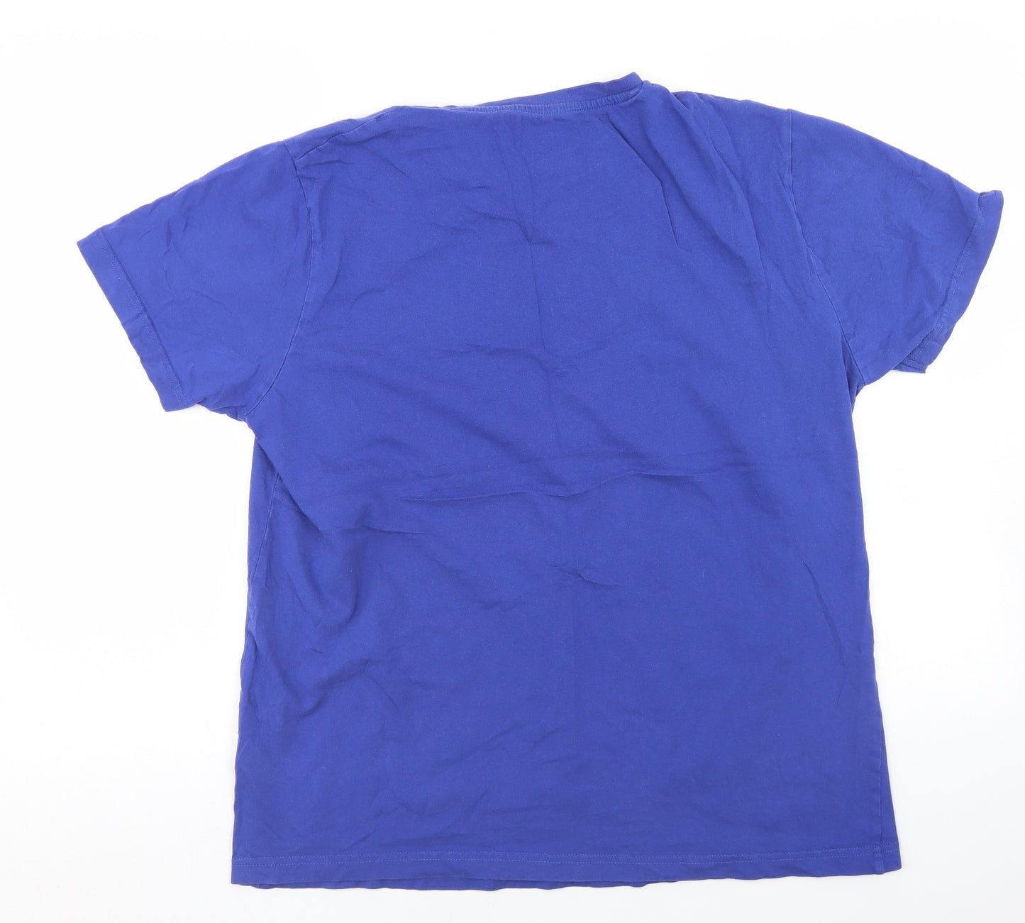 Dunnes Stores Mens Blue  Cotton  T-Shirt Size L Crew Neck