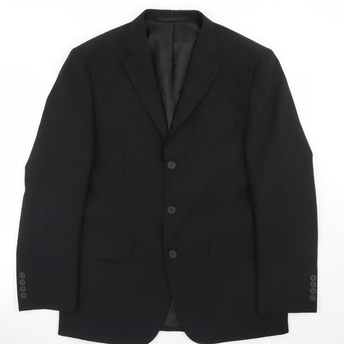 George Mens Black  Polyester Jacket Blazer Size 38