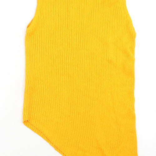 River Island Womens Yellow  Acrylic Basic Tank Size 10 V-Neck