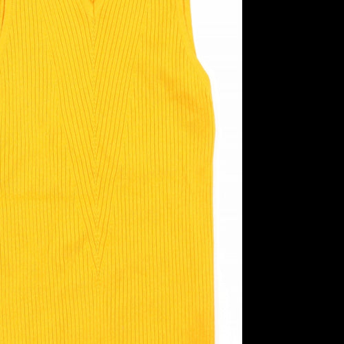 River Island Womens Yellow  Acrylic Basic Tank Size 10 V-Neck