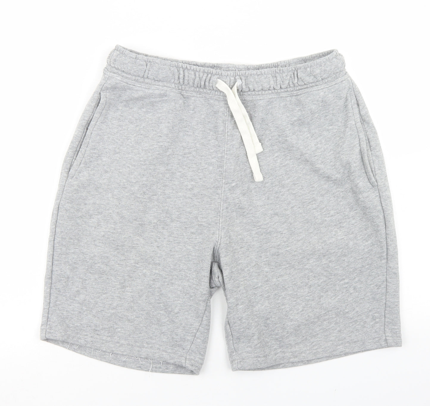 Easy Mens Grey  Cotton Sweat Shorts Size M L6 in Regular Drawstring