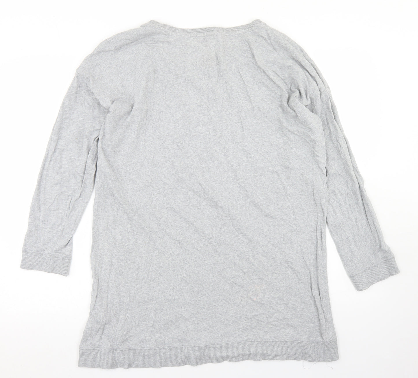 Marks and Spencer Womens Grey  Cotton Basic T-Shirt Size 14 Crew Neck - Mickey Mouse