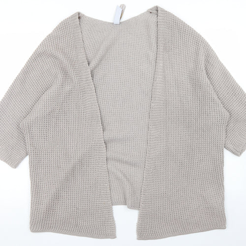 Pull & Bear Womens Beige Round Neck  Polyester Cardigan Jumper Size M