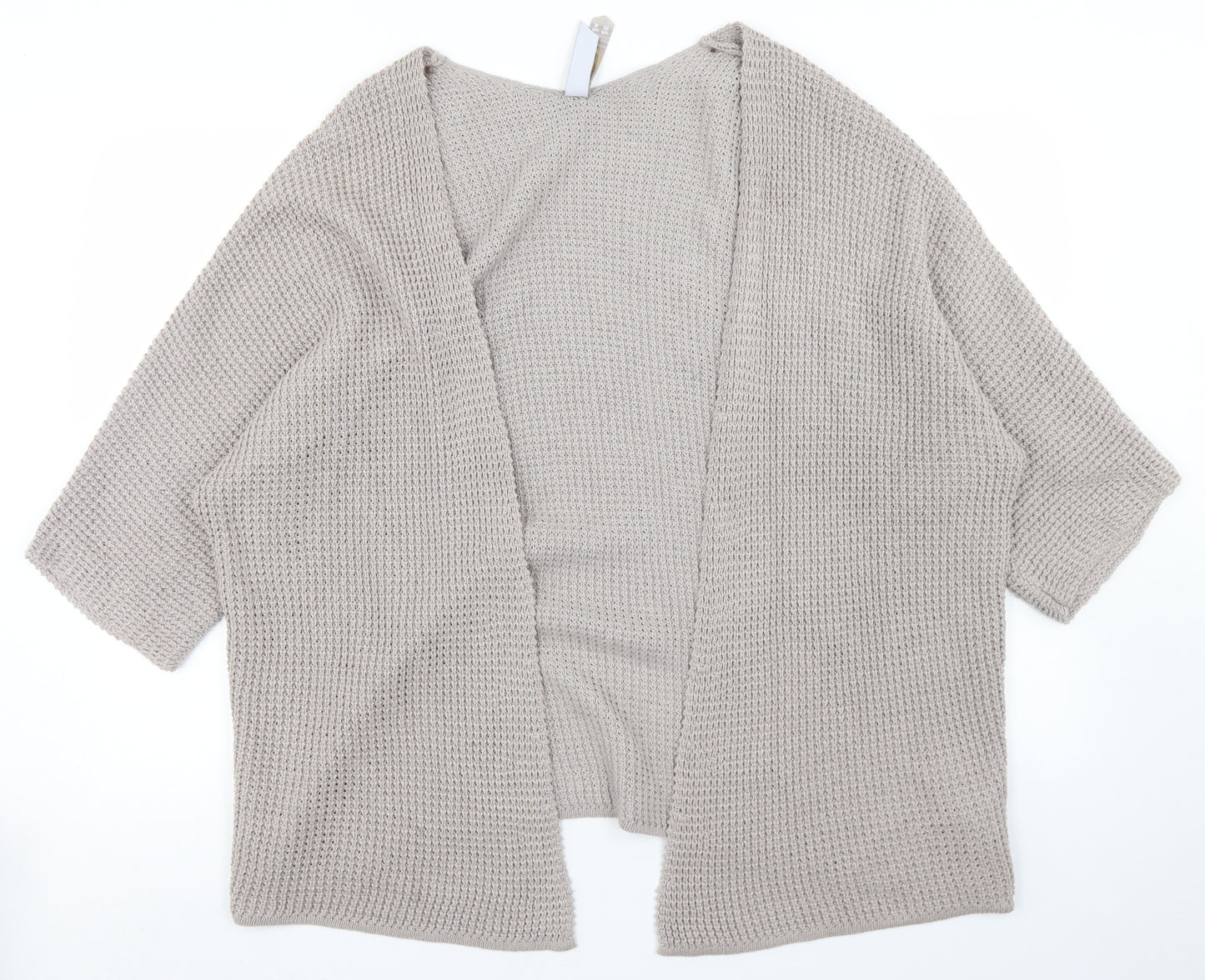 Pull & Bear Womens Beige Round Neck  Polyester Cardigan Jumper Size M
