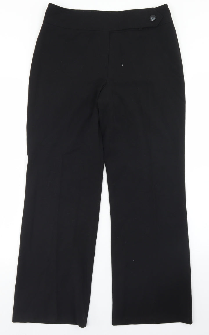 Vogue Womens Black Polyester Dress Pants Trousers Size 10 L28 in Regular Button