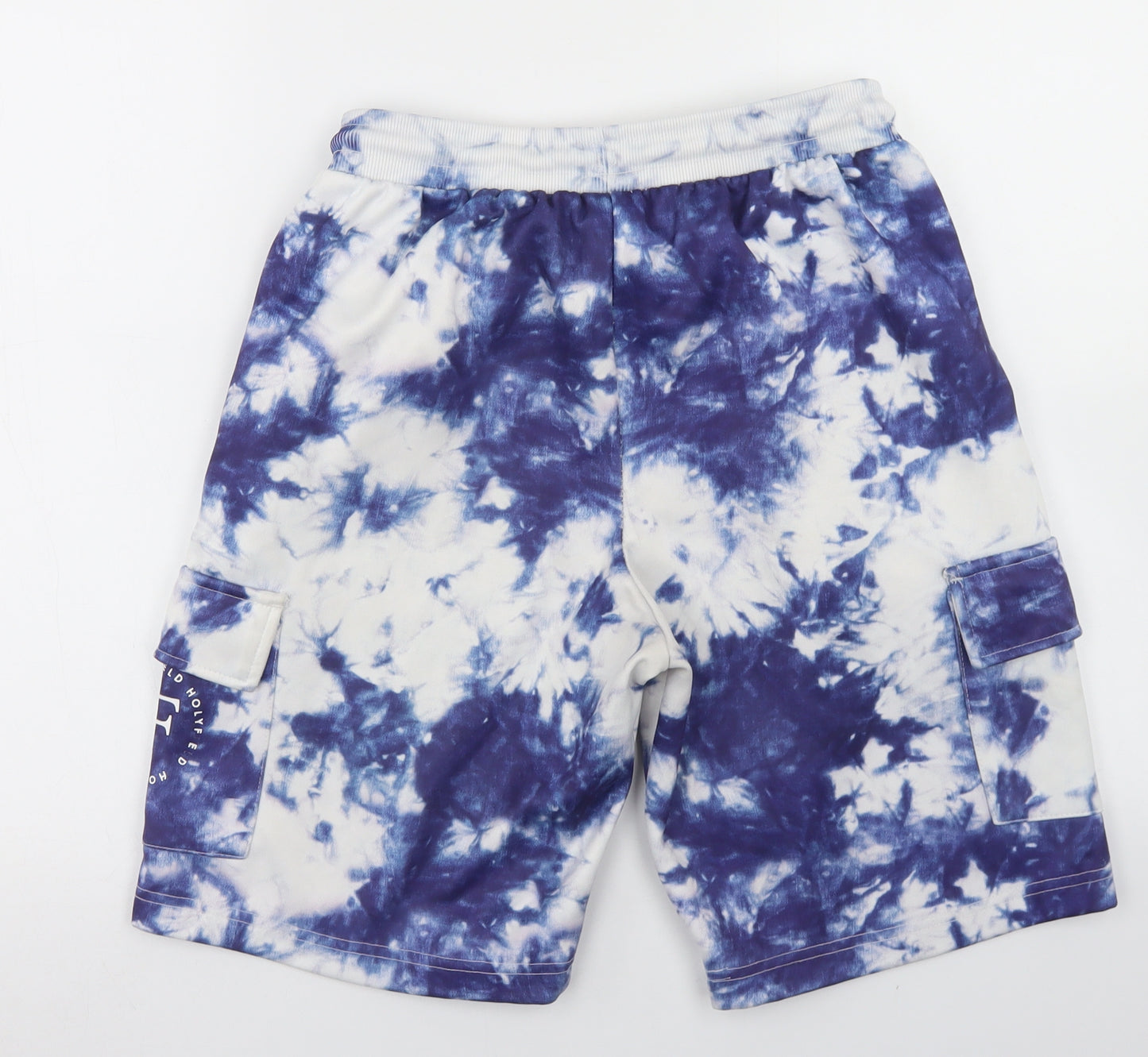 Holyfield Boys Blue  Polyester Sweat Shorts Size 14-15 Years  Regular Drawstring - Tie Dye