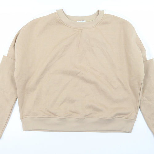 Primark Womens Beige  Cotton Pullover Sweatshirt Size M