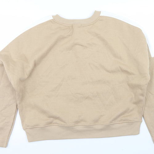 Primark Womens Beige  Cotton Pullover Sweatshirt Size M