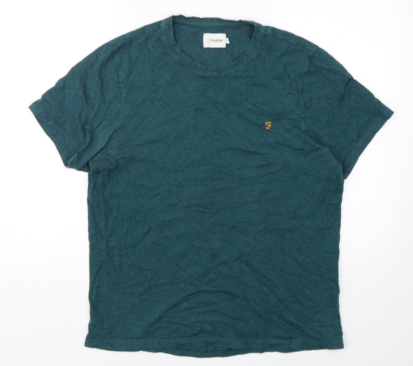 Farah Mens Green  Cotton  T-Shirt Size XL Round Neck