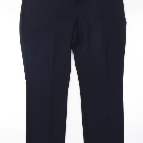 Dunnes  Womens Blue  Polyester Trousers  Size 12 L29 in Regular Hook & Eye