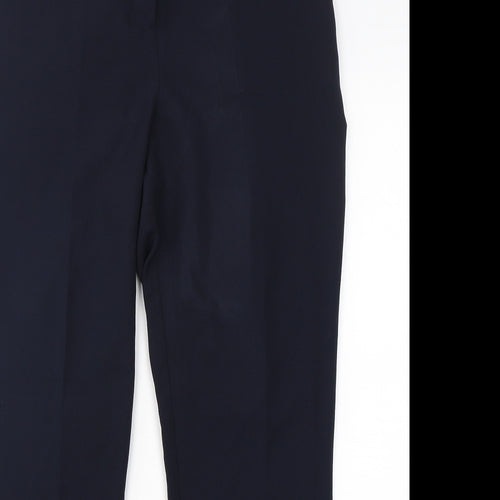 Dunnes  Womens Blue  Polyester Trousers  Size 12 L29 in Regular Hook & Eye