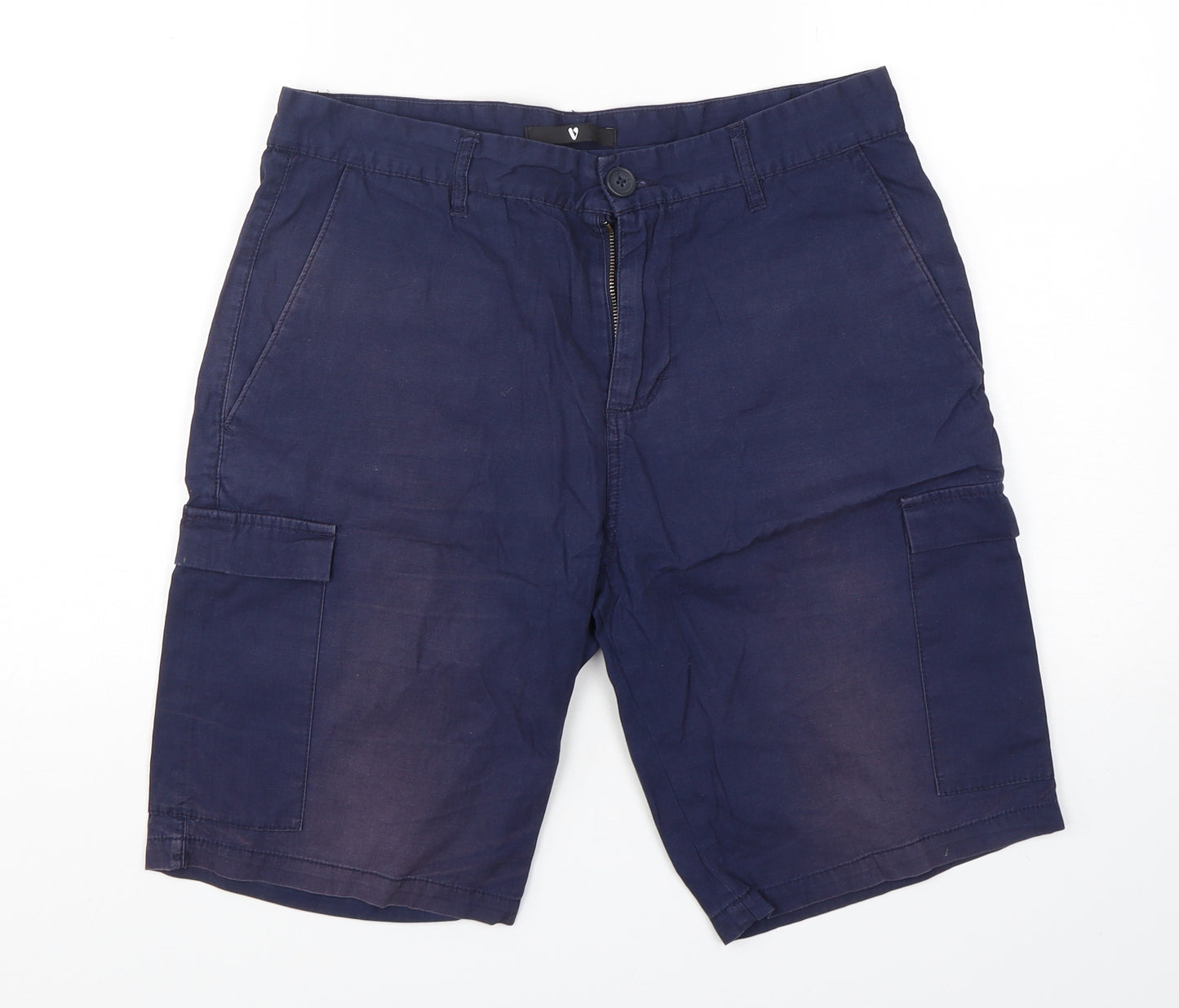 Very Mens Blue  Cotton Cargo Shorts Size 32 L11 in Regular