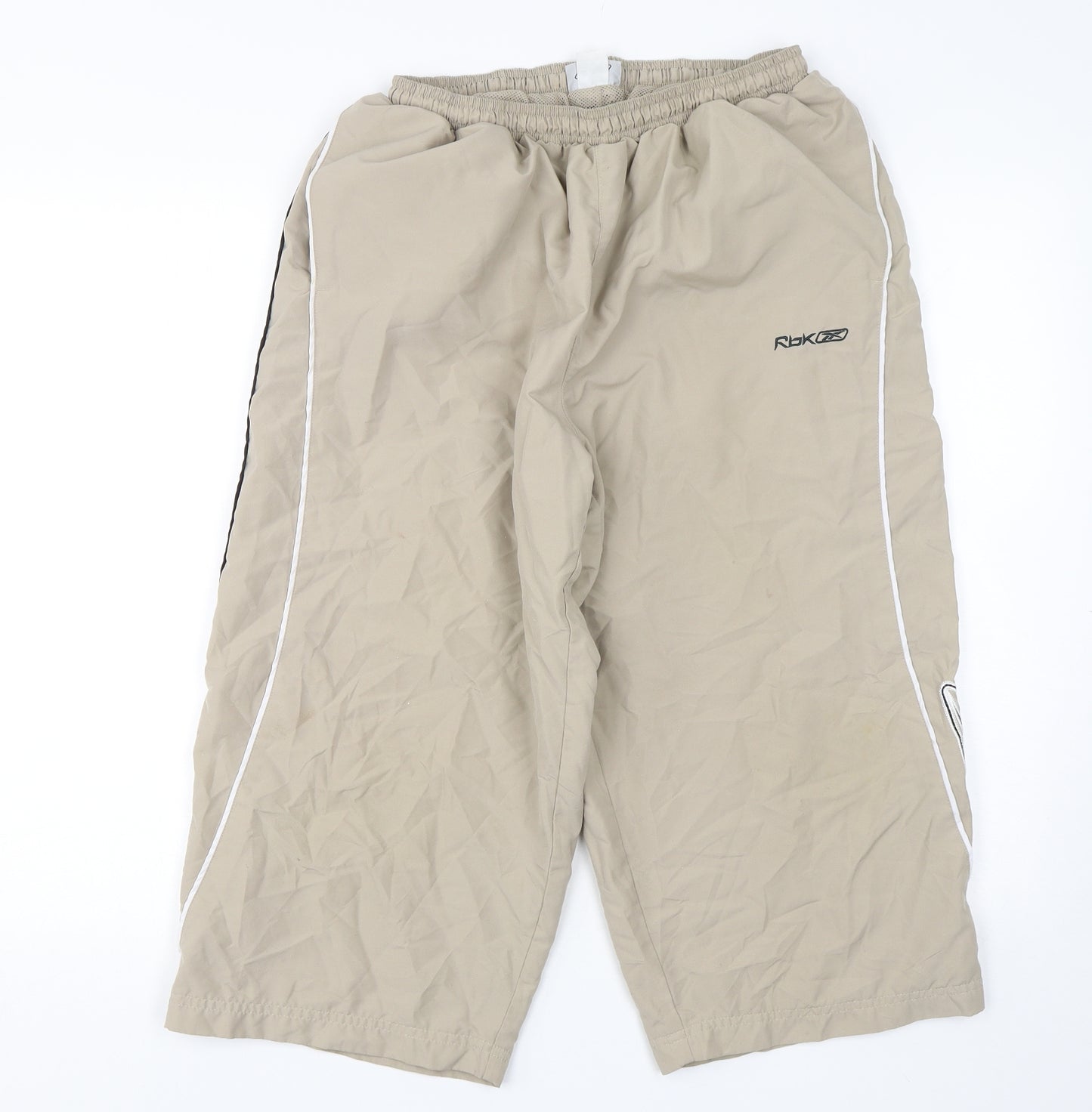 Reebok Mens Beige  Polyester Pedal Pusher Trousers Size L L21 in Regular