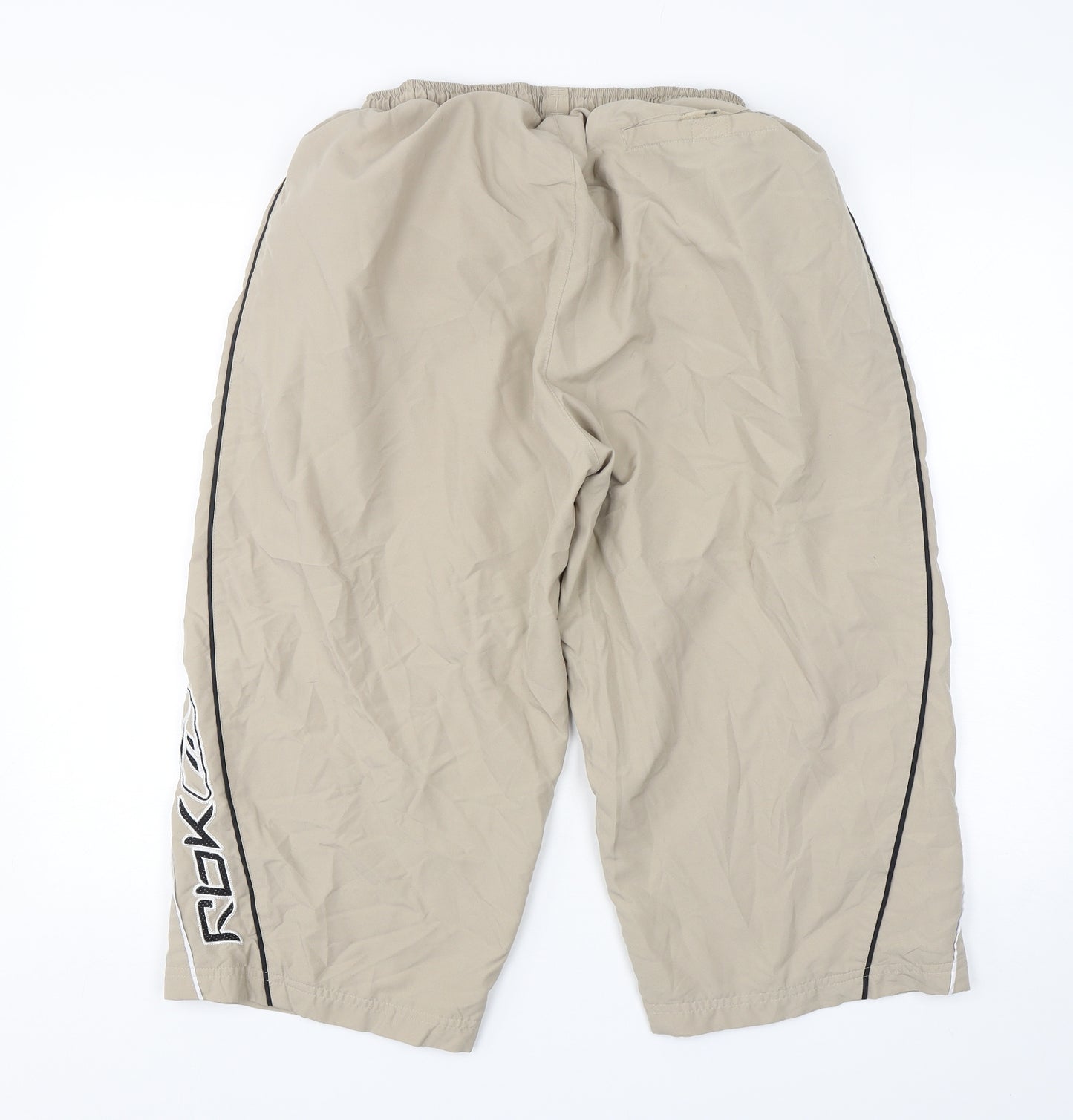 Reebok Mens Beige  Polyester Pedal Pusher Trousers Size L L21 in Regular
