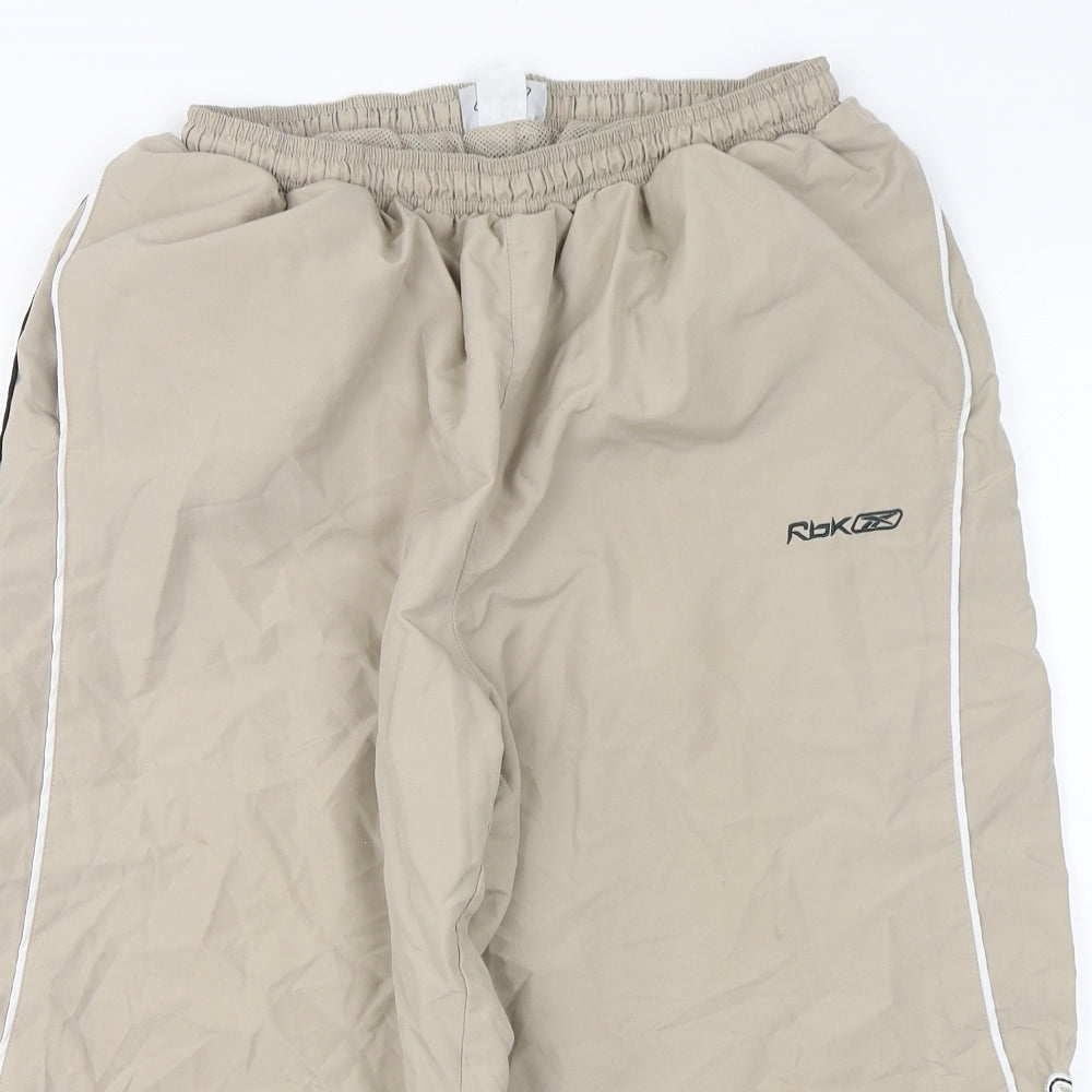 Reebok Mens Beige  Polyester Pedal Pusher Trousers Size L L21 in Regular