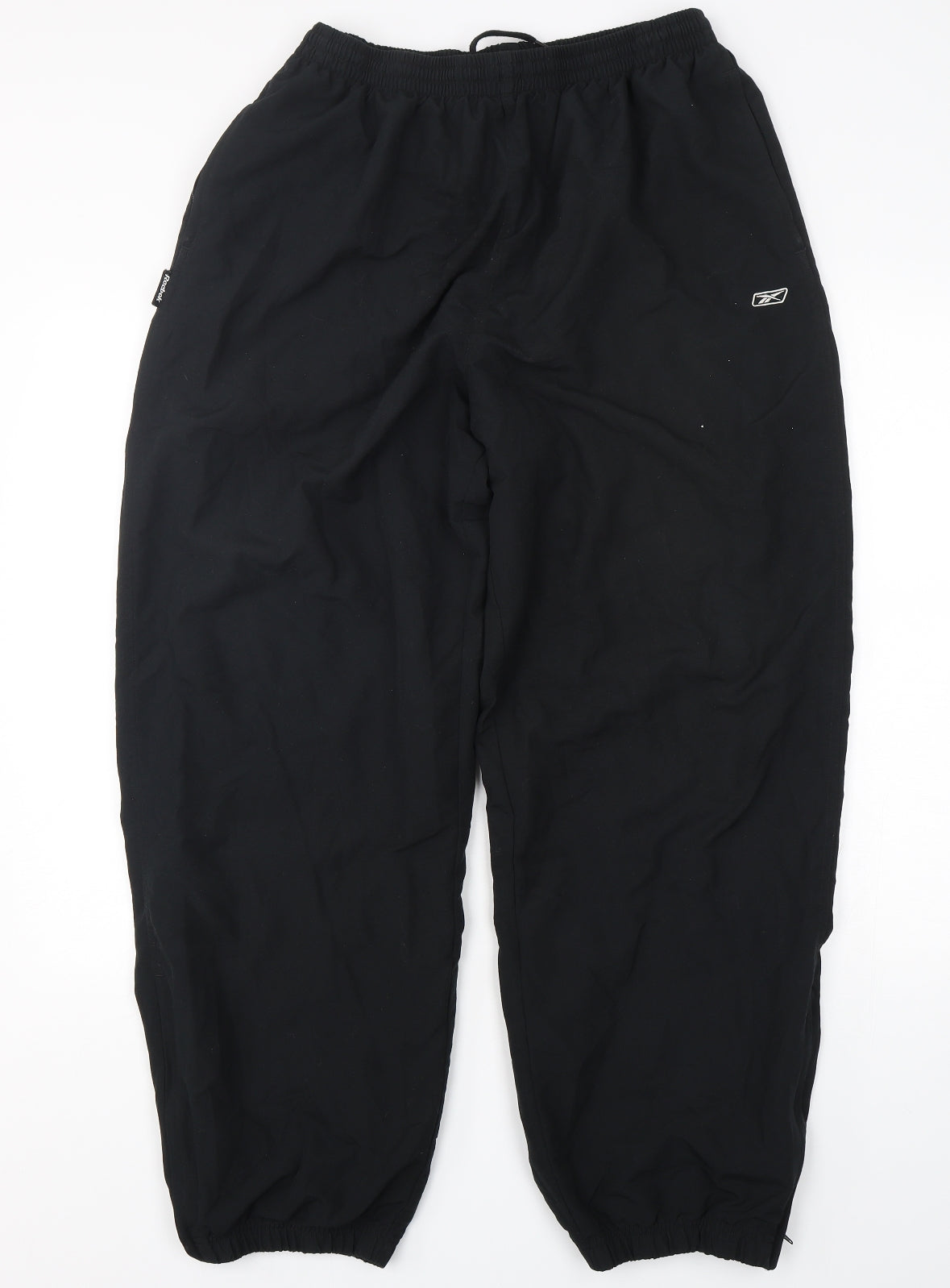 Reebok Mens Black  Polyester Jogger Trousers Size XL L30 in Regular