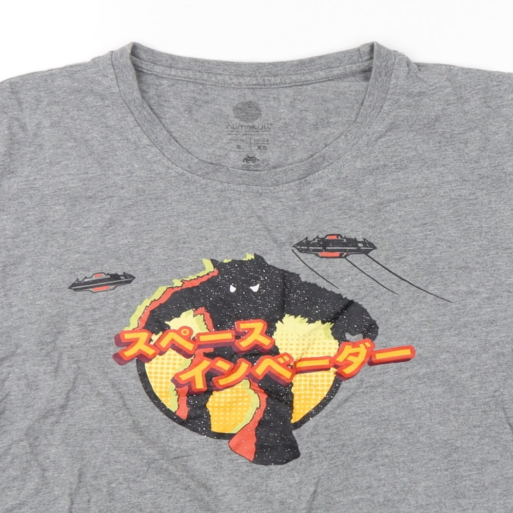 NumSkull Mens Grey  Cotton  T-Shirt Size S Round Neck