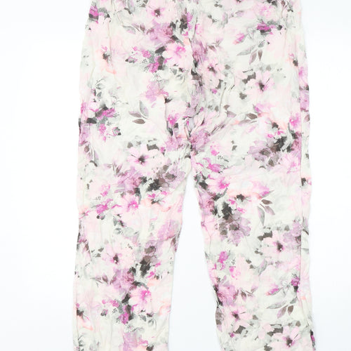 George Womens Pink Floral Viscose  Pyjama Pants Size 12