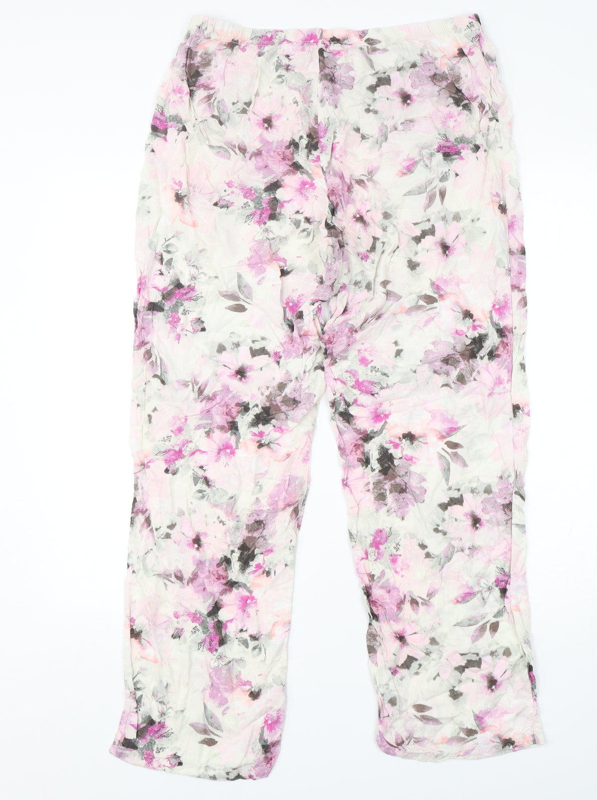 George Womens Pink Floral Viscose  Pyjama Pants Size 12