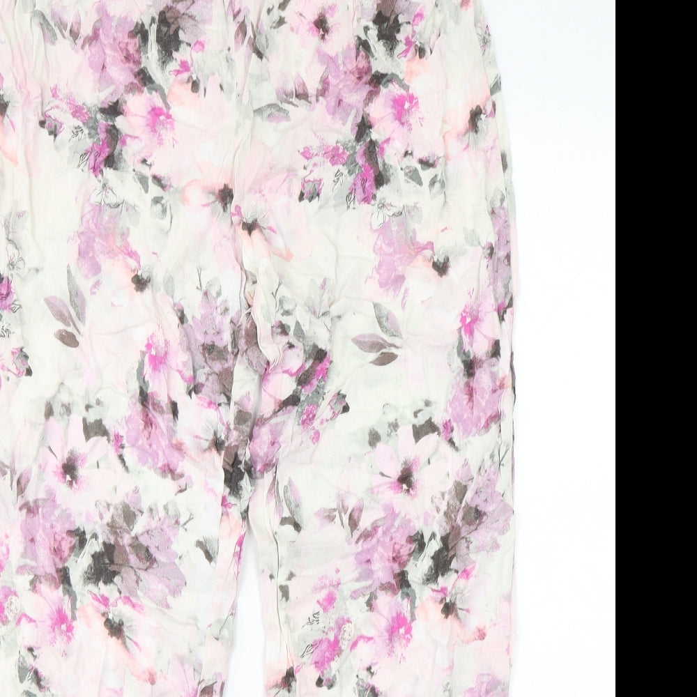 George Womens Pink Floral Viscose  Pyjama Pants Size 12