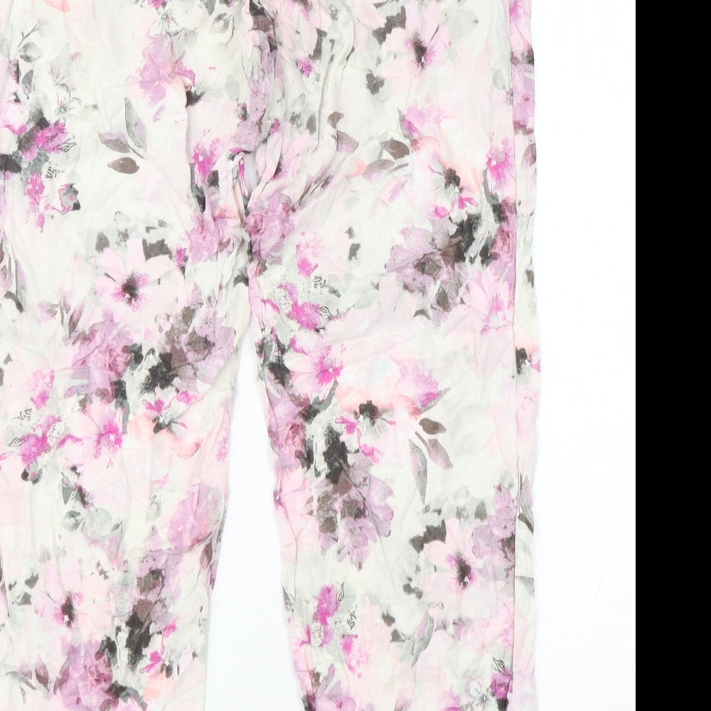 George Womens Pink Floral Viscose  Pyjama Pants Size 12
