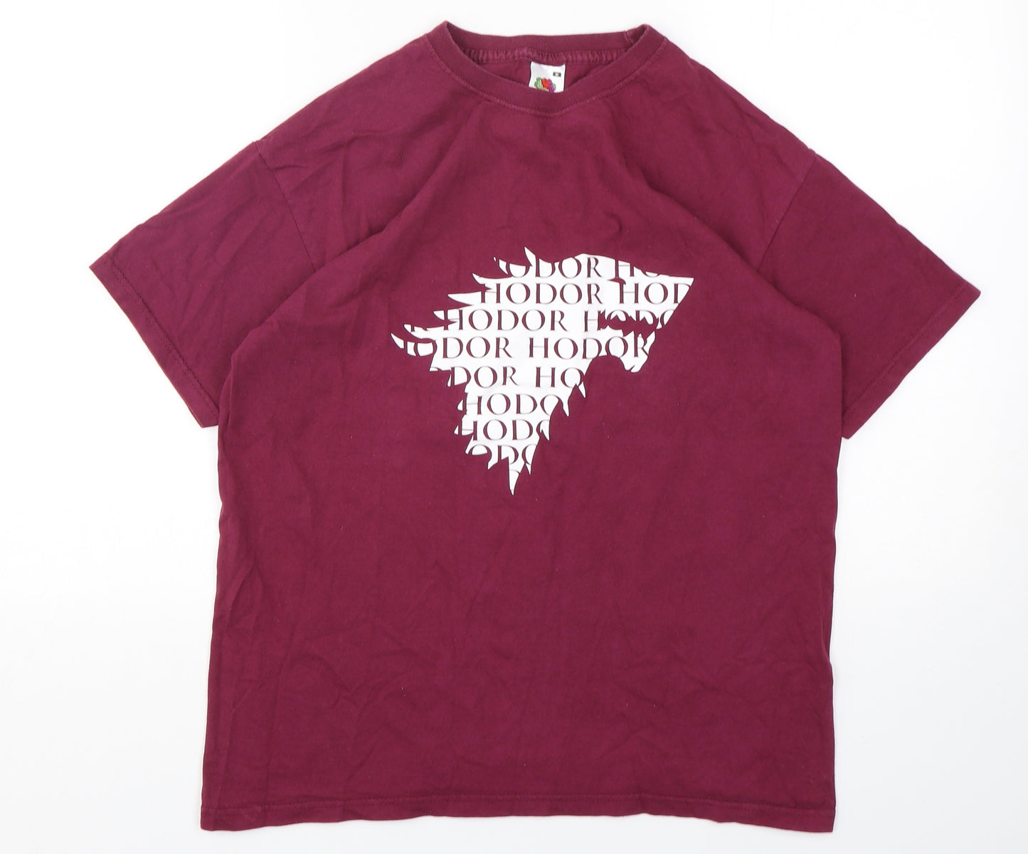 Fruit of the Loom Mens Purple  Cotton  T-Shirt Size M Round Neck  - Game of Thrones
