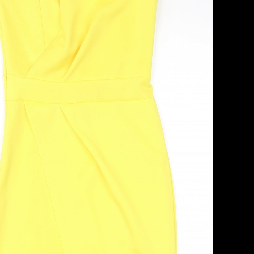 CBR  Womens Yellow  Cotton Mini  Size L  Off the Shoulder
