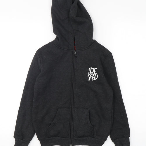 DFND Boys Grey  Cotton Full Zip Hoodie Size 11-12 Years  Zip