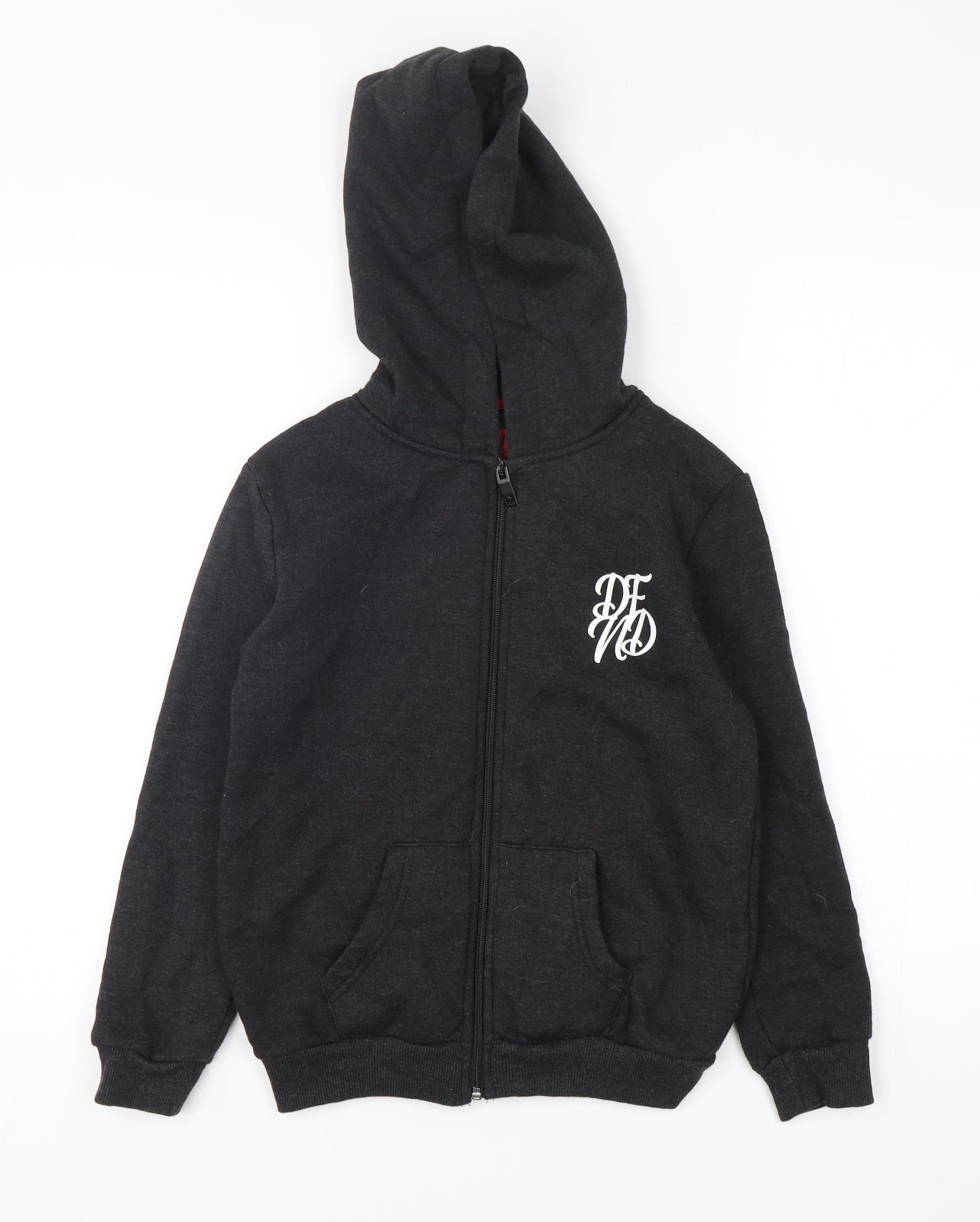 DFND Boys Grey  Cotton Full Zip Hoodie Size 11-12 Years  Zip