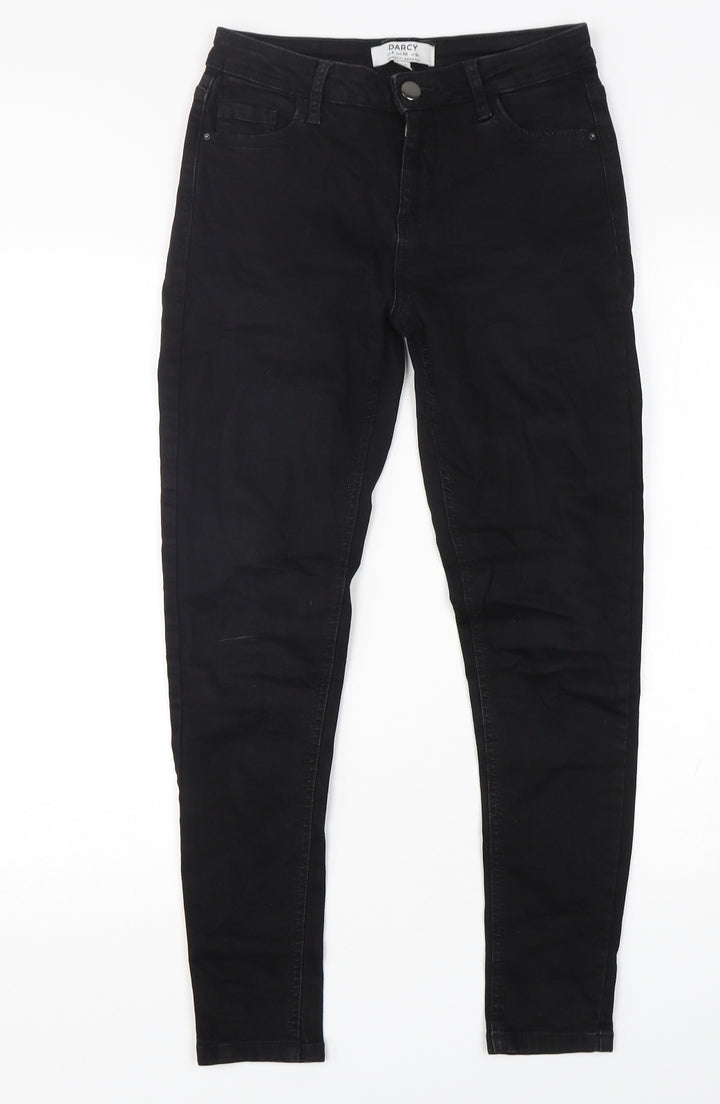 Dorothy Perkins Womens Black Cotton Skinny Jeans Size 8 L28 in Regular