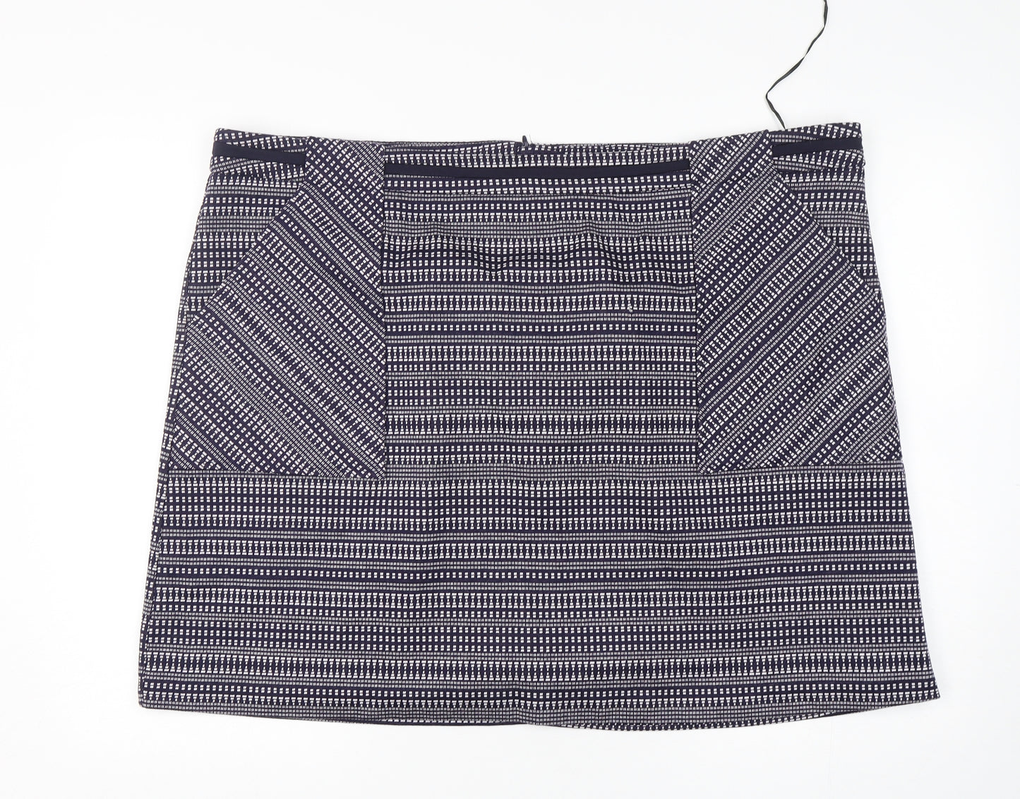 TU Womens Multicoloured Geometric Cotton Mini Skirt Size 22   Zip