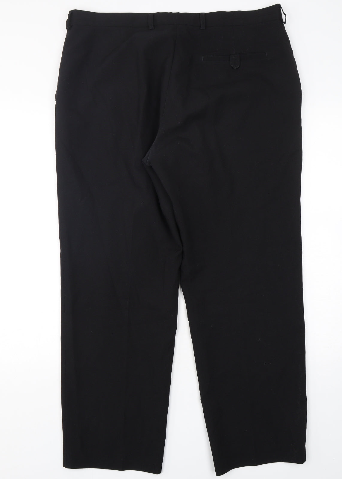 Simon Jersey Mens Black  Polyester Trousers  Size 38 L30 in Regular