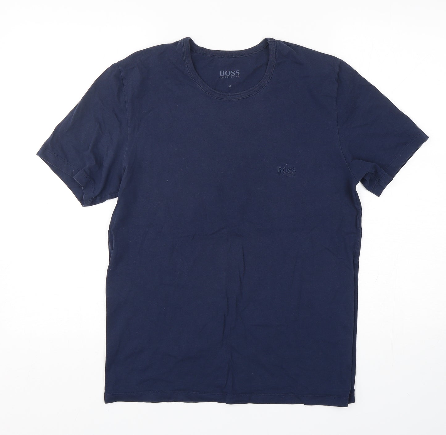 HUGO BOSS Mens Blue  Polyester  T-Shirt Size M Round Neck