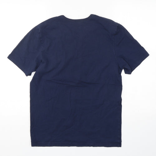 HUGO BOSS Mens Blue  Polyester  T-Shirt Size M Round Neck