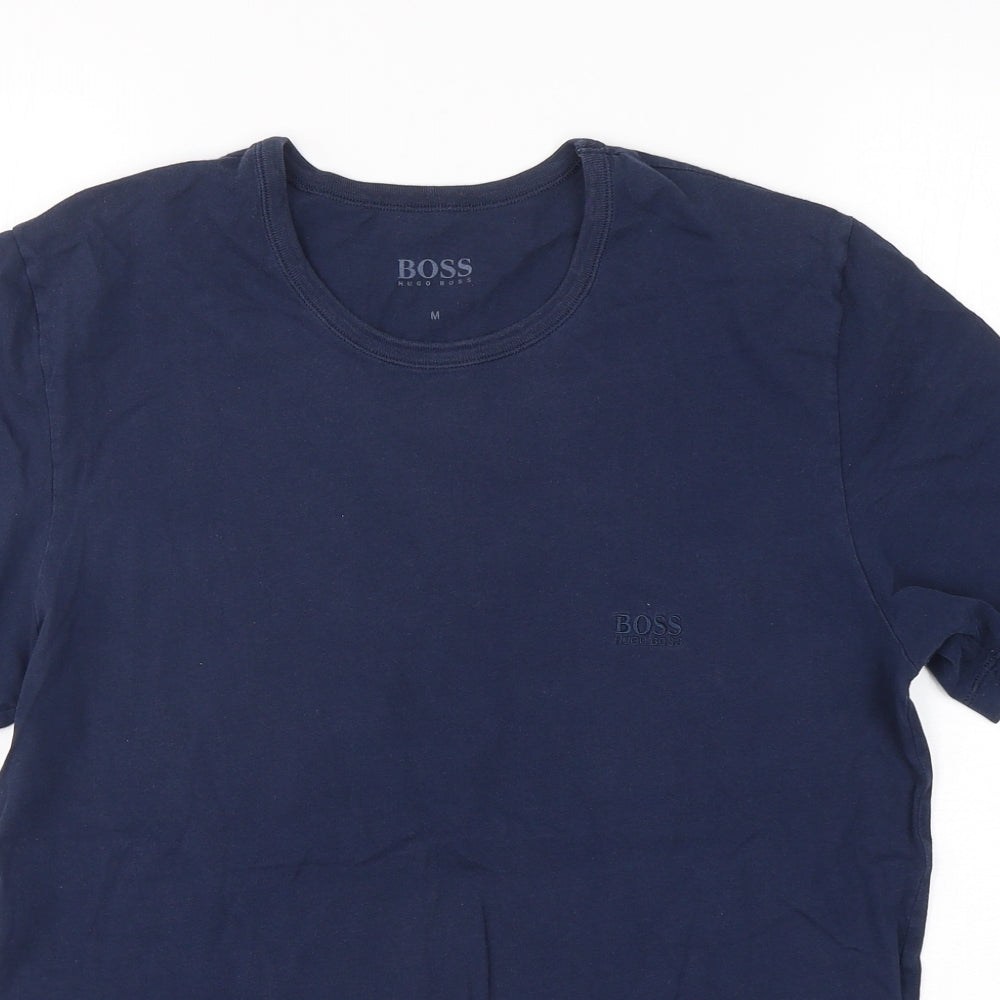 HUGO BOSS Mens Blue  Polyester  T-Shirt Size M Round Neck