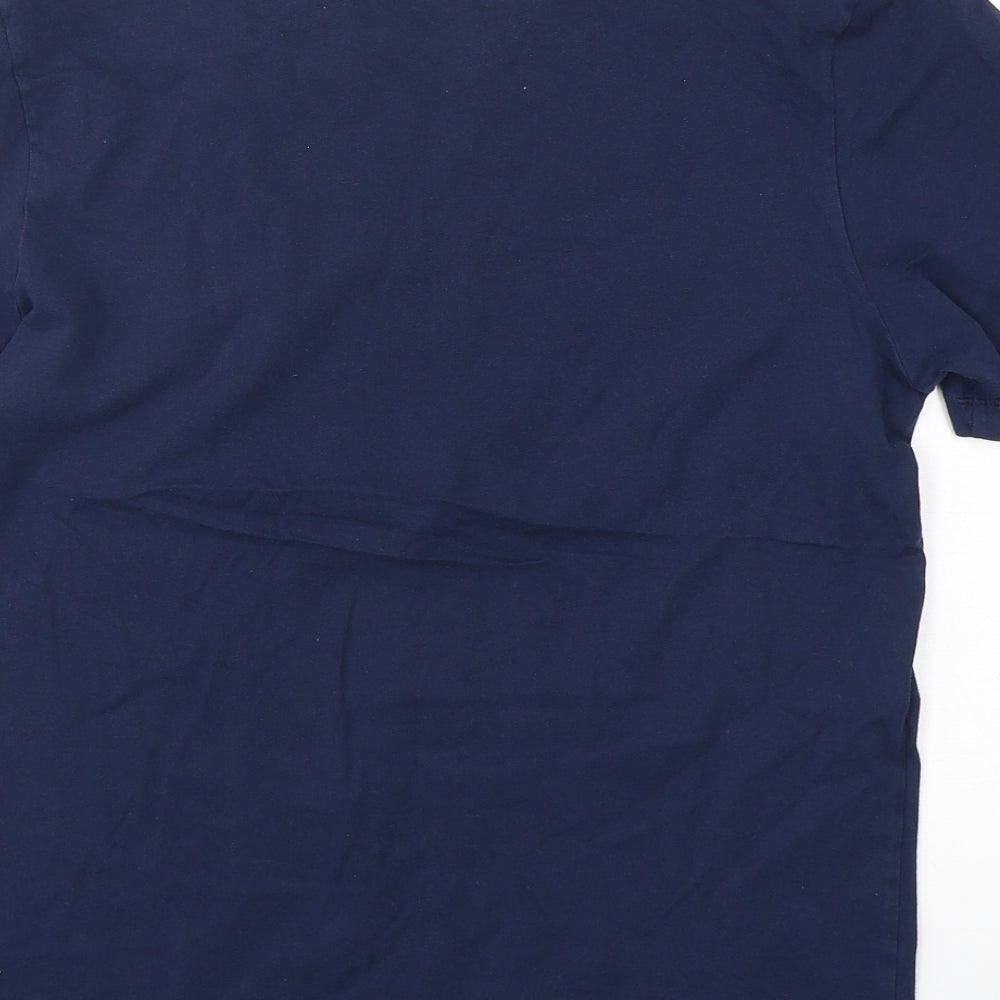 HUGO BOSS Mens Blue  Polyester  T-Shirt Size M Round Neck