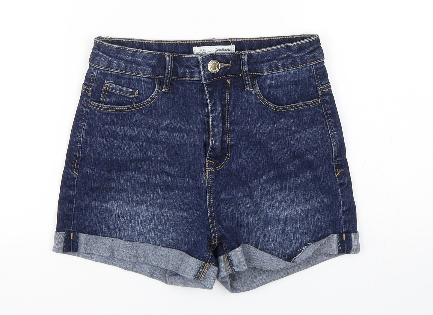 Stradivarius Womens Blue  Cotton Sailor Shorts Size 4 L3 in Regular